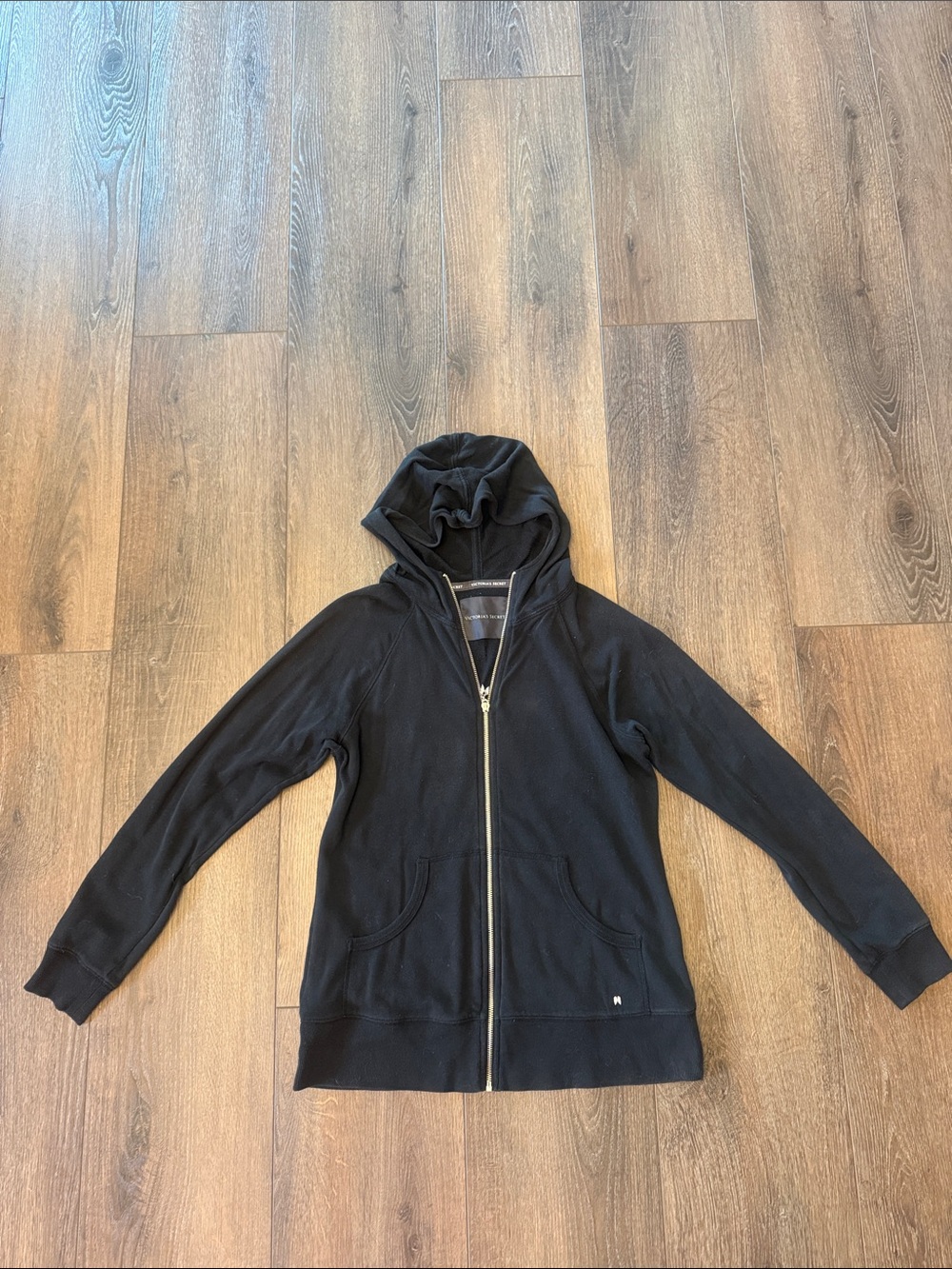 Victoria's Secret Black Full-Zip Hoodie Jacket